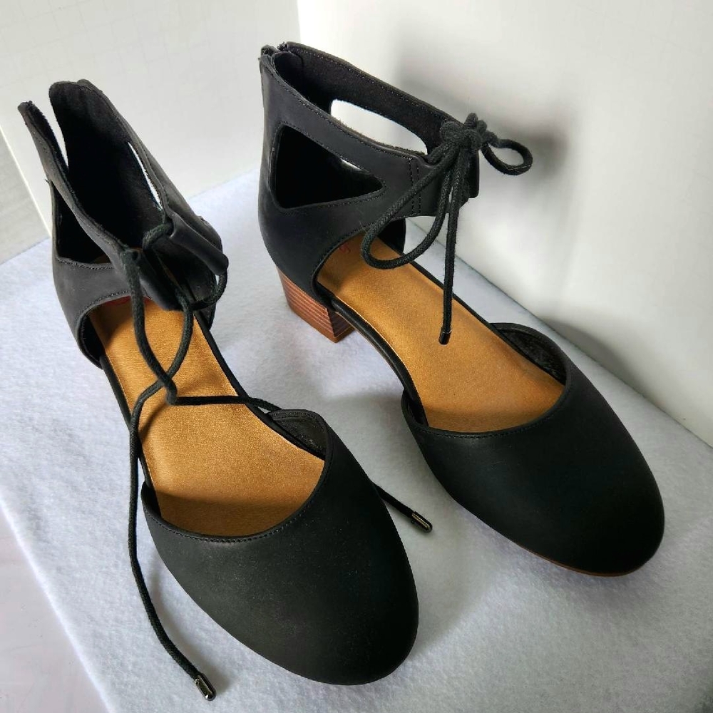 GB Girls Charcoal Lace-Up Block Heels